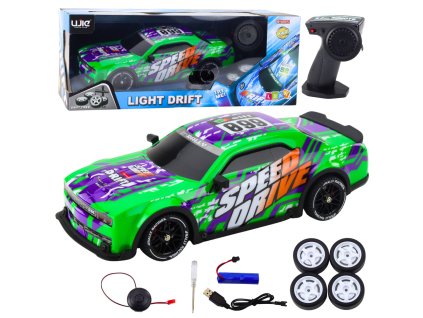 RC Dálkově ovládané sportovní auto Osvětlená drift karoserie Zelené