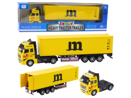 Nákladní auto s kontejnerem Kovová kabina Natahovací motor Žluté