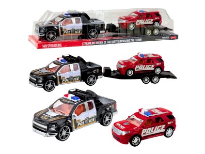 Off-Road Policie Sada s odtahovým autem a patrolou