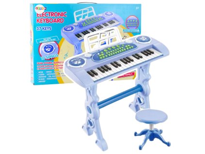 Elektronické piano pro děti s mikrofonem 37 kláves Modré