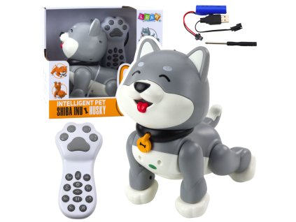 Interaktivní husky Robotický pes RC Hlasové triky Šedý