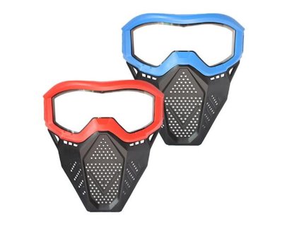 Ochranná bojová maska sada pro dva červená a modrá