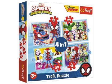 Trefl Puzzle 4v1 Spidayův tým 34611