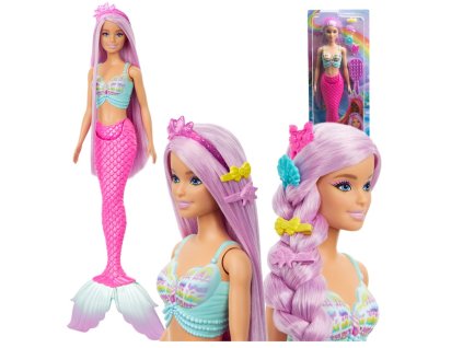 Barbie Panenka Mořská Panna s Dlouhými Růžovými Vlasy na Česání HRR00