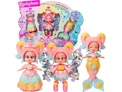 KookyLoos Fairytale Rainbow – sběratelská figurka 3v1: víla, mořská víla, princezna