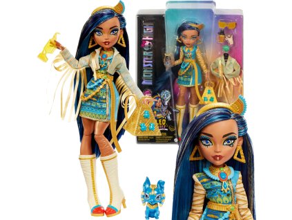 Monster High Cleo de Nile velká panenka 30 cm + doplňky oblečky pro mazlíčky