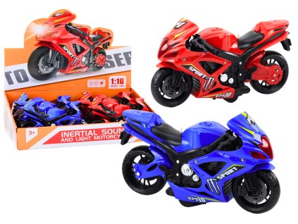 Sportovní motocykl třecí pohon Světlo a zvuk 2 barvy
