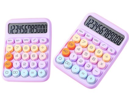 Fialová kancelářská kalkulačka Science Multifunkční barevná elektronická kalkulačka