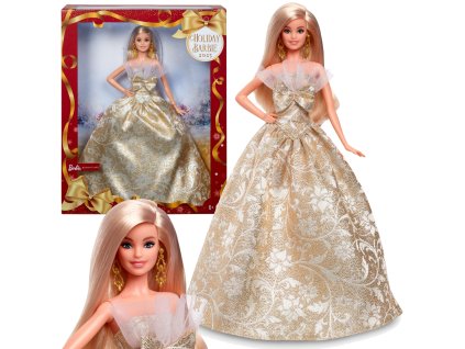 Barbie Sběratelská panenka Signature Holiday Joyeux Noel Zlaté šaty 6+