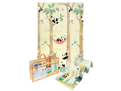 Pěnová vzdělávací podložka Velká skládací 120x180 Xpe Zvířátka Panda