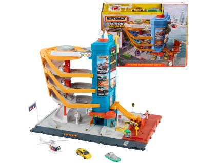 Matchbox Velká sada Dopravní centrum Transportation Center + 3 vozidla