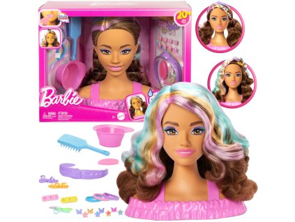 Sada Panenka Hlava na česání vlasů Barbie Kadeřnice + doplňky 20 dílků
