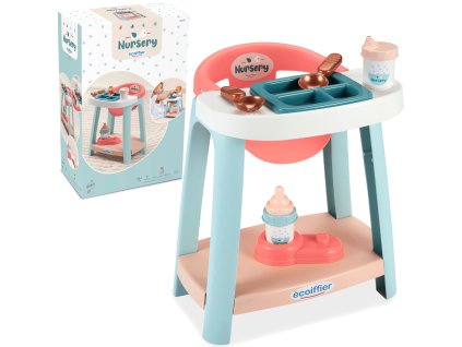 Nursery Sada Krmení chůvičky pro panenky s jídelní židličkou a doplňky 7 dílků