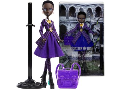Monster High Wednesday Sběratelská panenka Bianca Barclay + doplňky