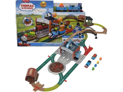 Tomáš a přátelé Sada kolejí Dodávka sudů Nalož a vystřel + lokomotiva Tomáš