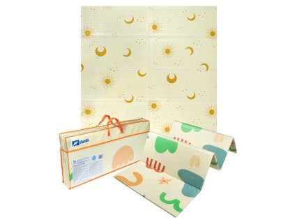 Pěnová vzdělávací podložka Velká skládací 200x180 Xpe Taška Tvary Slunce Měsíc