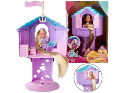 Evi Love Sada Věž Lociky a Mini panenka + doplňky Rapunzel Tower