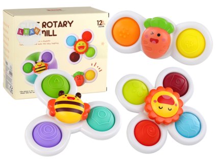 Smyslová hračka Spinners Bee Sun Carrot Suction Cups (přísavky na mrkev)