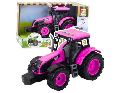 Traktor na baterie farma světla zvuky růžový
