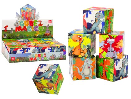 Magická kostka Vzdělávací puzzle Dinosauři Logická hra