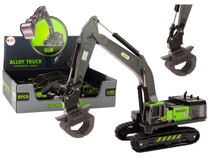 Pásové rypadlo s drapákem, vrtná souprava, lžíce 1:55, černá-zelená