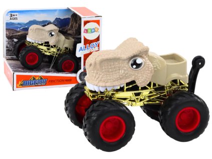 Dinosauří terénní auto s velkými gumovými koly, béžová barva