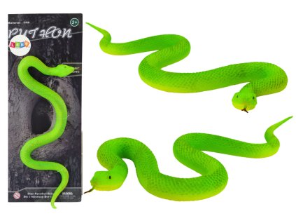 Realistická figurka hada, termoplastický kaučuk, zelená barva