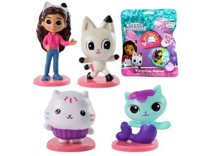 Kočičí domek Gábi sada figurek Gábi, Mořská kočička, Mlsounek, Kocourek Pandy + sáček peněženka překvapení