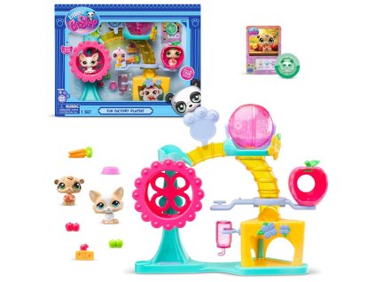 Littlest Pet Shop Továrna zábavy – herní sada + 2 figurky 00519