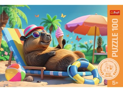 Puzzle Trefl Relax ve stylu kapybary 100 dílků 5+