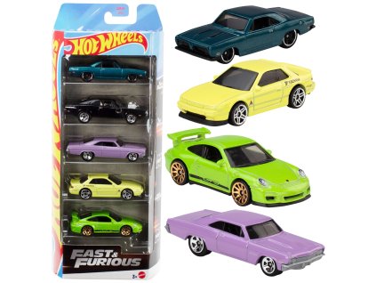 Hot Wheels Rychle a zběsile sada vozidel Fast & Furious – 5 kovových autíček