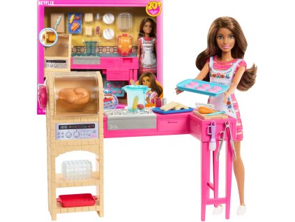 Barbie sada Kuchyně Teresy – panenka, nábytek a doplňky