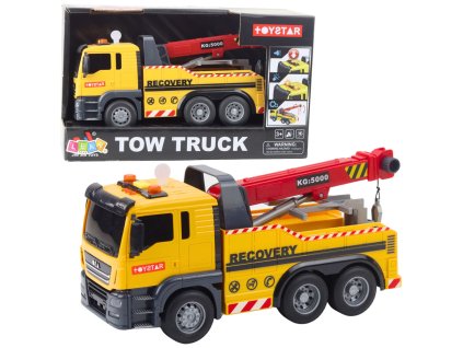 Stavební náklaďák s nastavitelným jeřábem – světla a zvuky, žlutý