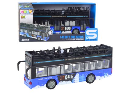 Městský autobus double decker 1:16 – pohon, světla, zvuky, modrý