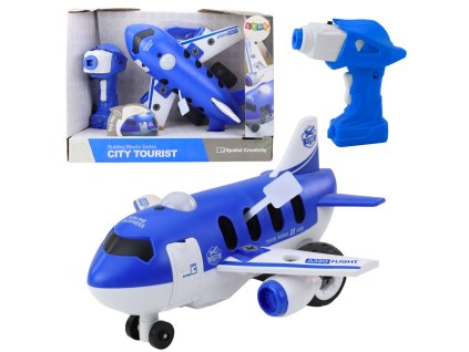 Dálkově ovládané letadlo se šroubovákem RC, modré 2v1