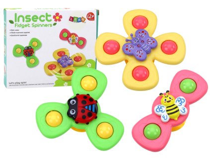 Sensory Toy Spinners Bee Ladybug Butterfly Přísavky