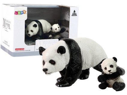 Sada 2 figurek pandy s mládětem panda Zvířátka světové série