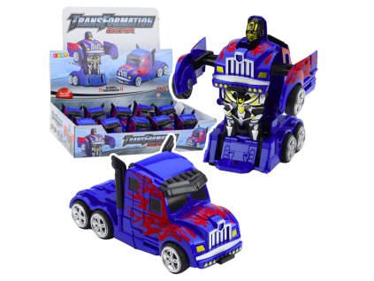 Nákladní Auto Robot 2v1 Pohon Červené Vzory Modré