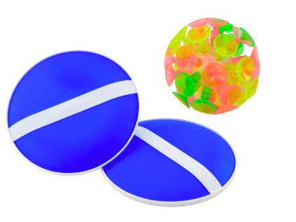 Arkádová hra Round Paddles Ball with Suction Cups Blue (kulaté pádla s přísavkami)