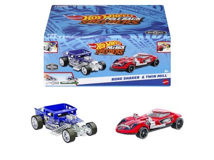 Hot Wheels Pull-Back Speeders 2-pack autíček Bone Shaker & Twin Mill HPR92