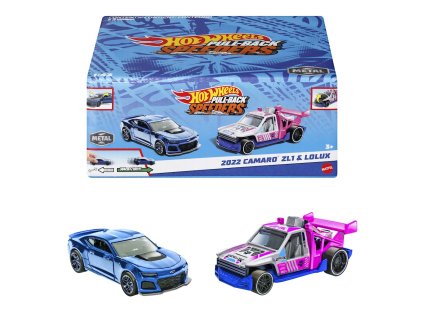 Hot Wheels Pull-Back Speeders 2-pack autíček 2022 Camaro ZL1 & Lolux HPR95