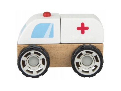 iWood dřevěná sanitka s kostkami 13019