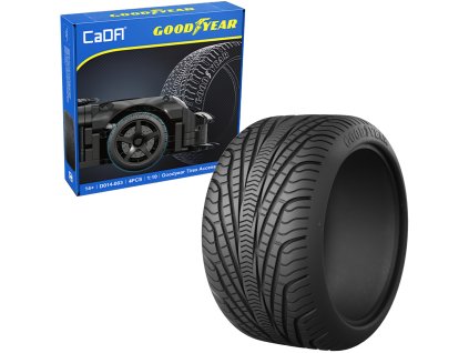 CaDA Sada licencovaných pneumatik Goodyear 1:10 pro RC vozidla a statické modely 4 ks D014-003