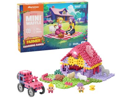 Stavebnice Mini Waffle Farmář Roztomilý Ranč 112 dílků Marioinex