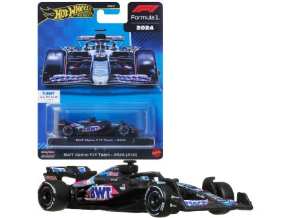 Hot Wheels Premium závodní vůz Formule 1 2024 BWT Alpine F1 Team A524 #10