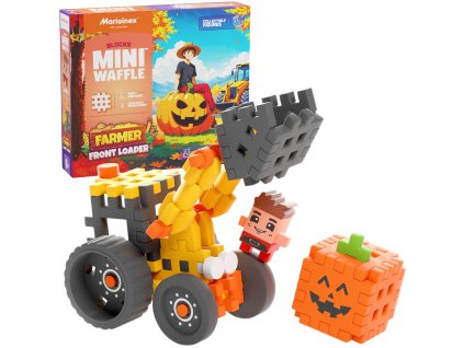 Stavebnice Mini Waffle Farmer Čelní nakladač 50 dílků Marioinex