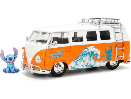 Stitch Disney sada figurka 4 cm + vozidlo Volkswagen T1 1:24