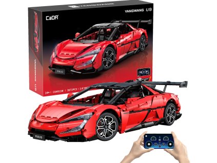 Konstrukční stavebnice CaDA závodní vůz RC ovládaný aplikací BYD YangWang U9 sportovní auto 3671 dílků