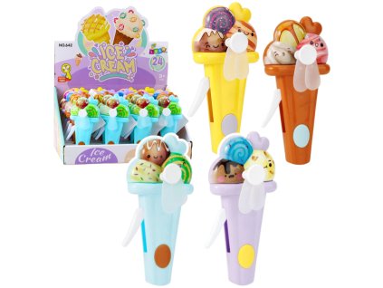 Větrník pro děti mechanický pohon zmrzlina mix barev