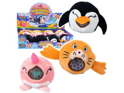 Tučňák sviňucha mačkací plyšák s vodními kuličkami 6 cm